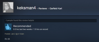 Illustration for article titled Garfield Kart, As Told By Steam Reviews